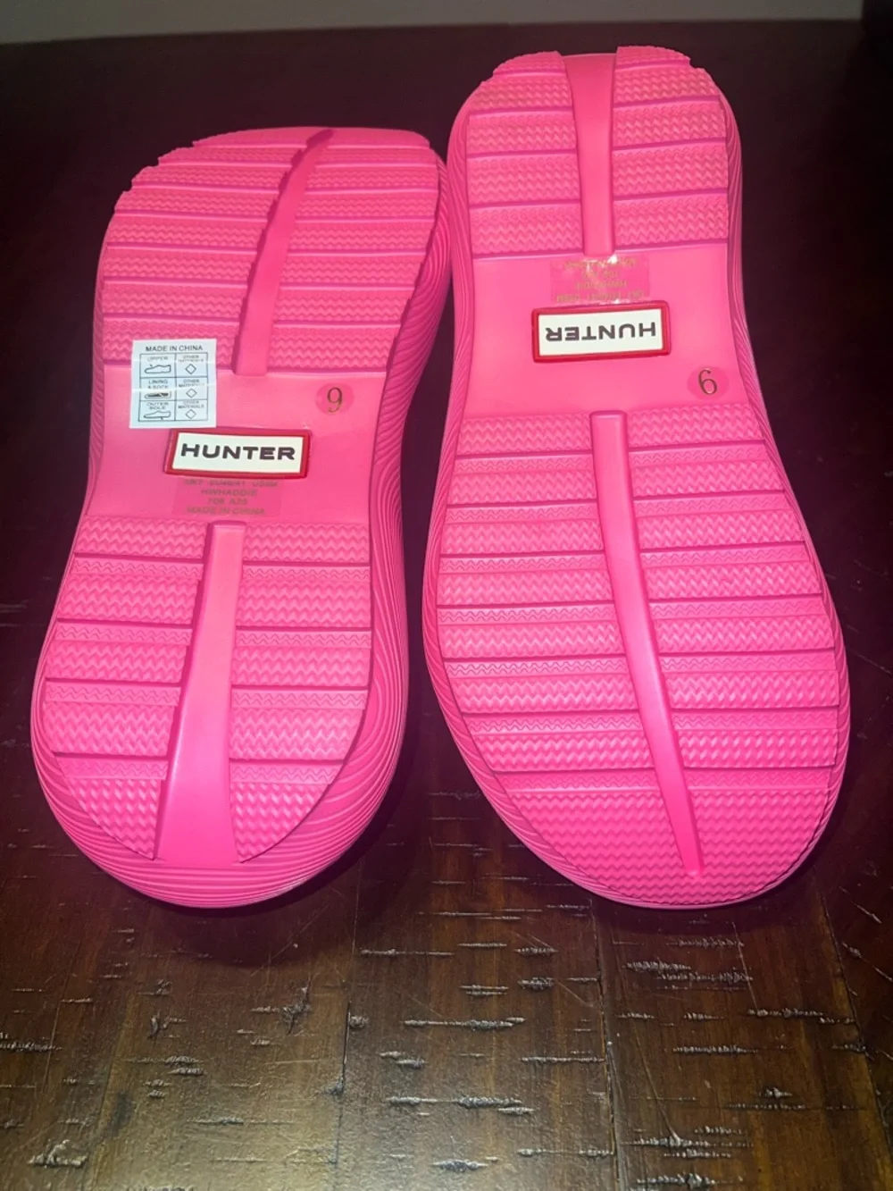 Hunter Women’s Haddie Hot Pink Platform Chunky Sandals Slides Size 9